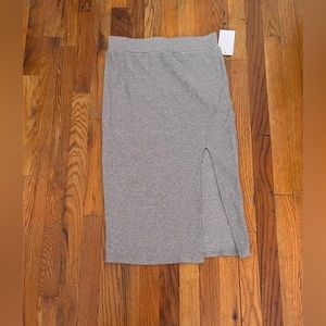 Backyard roses grey Bristol midi skirt